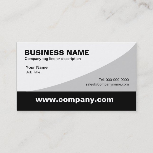 Cinzas pretas e Modelos de cartão de negócios bran (Frente)