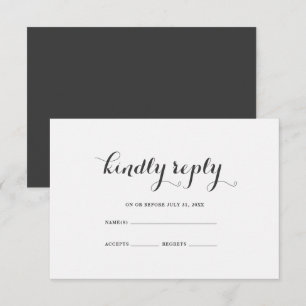 Cinzas rústicas e branco que Wedding RSVP