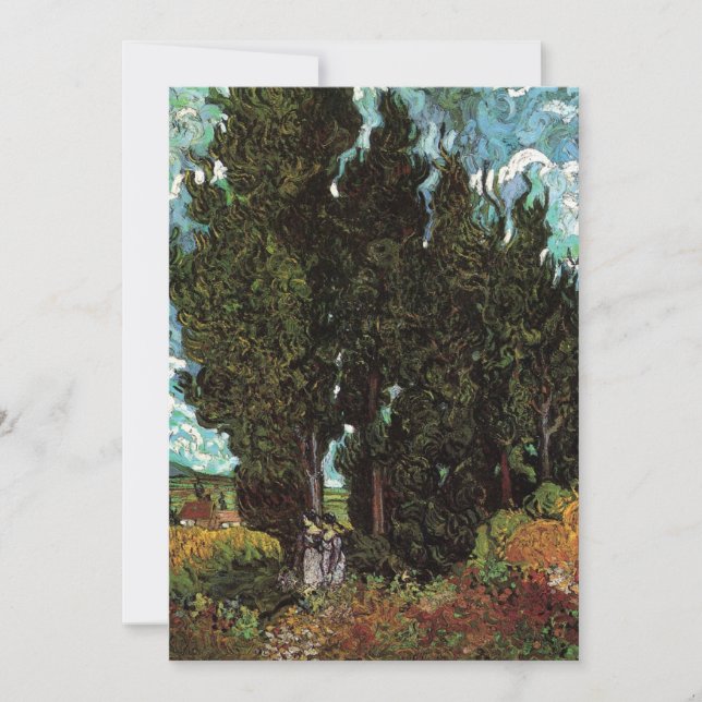 Ciprestes com figuras femininas de Vincent van Gog (Frente)