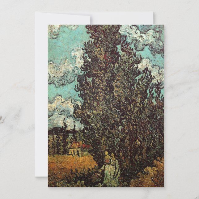 Ciprestes e Duas Mulheres de Vincent van Gogh (Frente)