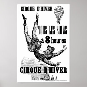 Circo francês Acrobat poster Vintage Art