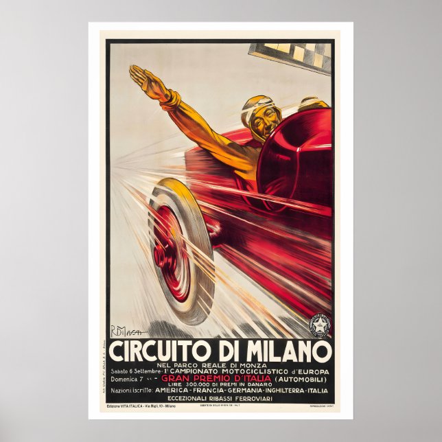 Circuit of Milan Vintage Racing Poster (Frente)