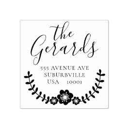 Circular Endereço da família Wreath Carimbo de Bor