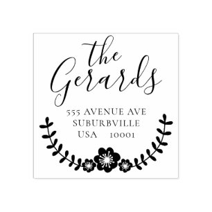 Circular Endereço da família Wreath Carimbo de Bor