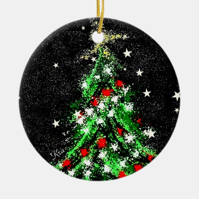 Círculo cerâmico dos enfeites de natal (árvore) (Frente)