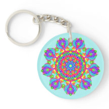 Círculo de Blossoms Boho Mandala Chaveiro