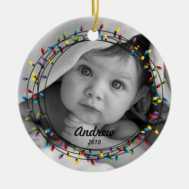 Círculo de enfeites de natal da foto das luzes (Frente)