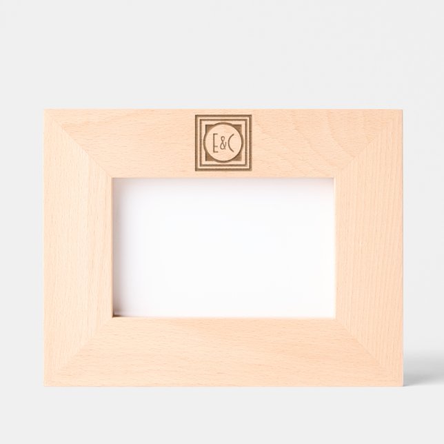 Círculo de Estilo Deco em Quadrados com Monogramas (Front)