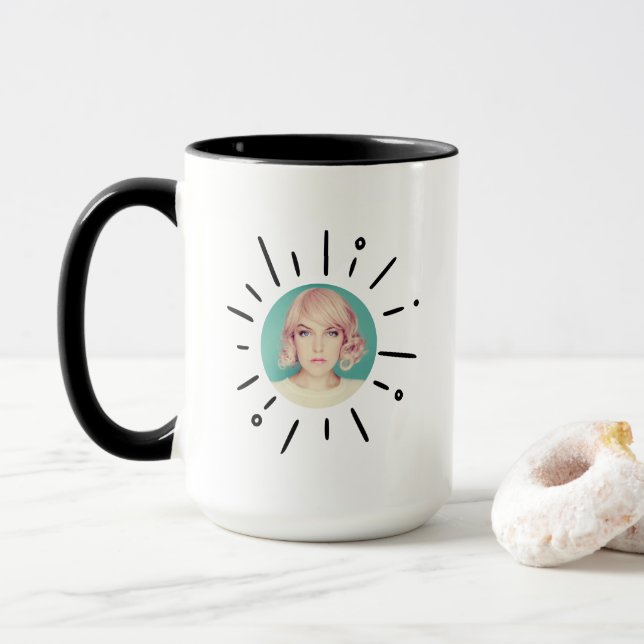 CÍRCULO DE ESTRELAS | Caneca de Foto Personalizada (Com Donut)