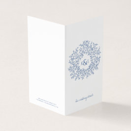 Círculo de folhas de cor azul-branca