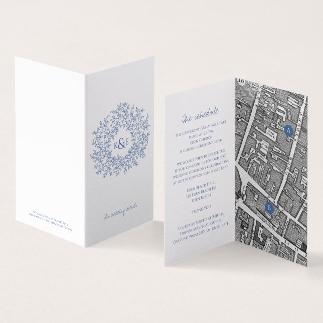Círculo de folhas de cor azul-branca (Interior e exterior)