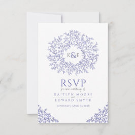 círculo de monograma de folha RSVP casamento