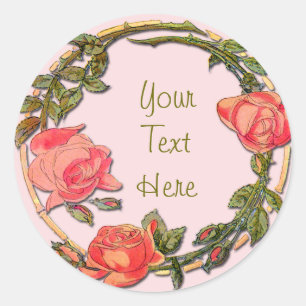 Círculo de Rosas em Autocolantes Personalizáveis