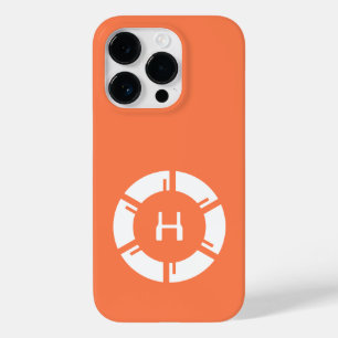 Círculo Futurístico Com Laranja Monograma Sci-Fi
