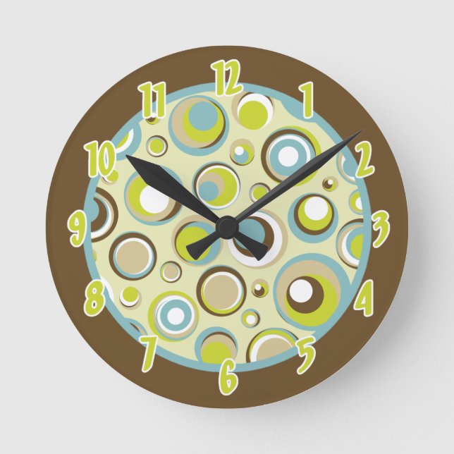 Circulo retroativo do relógio de nome personalizad (Frente)