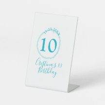 Círculo turquesa. Brilhante 10.º aniversário negri