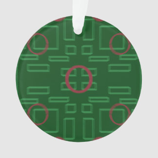 Círculo Vermelho sobre Ornamento Acrílico Geométri