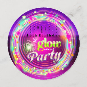 Círculos brilhantes e Convites de festas de aniver