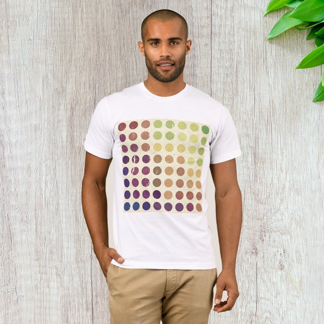 Círculos Coloridos Retros Mens T-Shirt (Criador carregado)