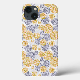 Círculos com impressão de pele-leopardo amarela e