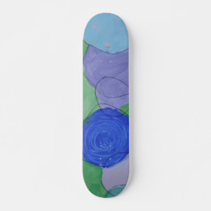 Círculos De Aquarela, Arte Infantil, Skateboard En