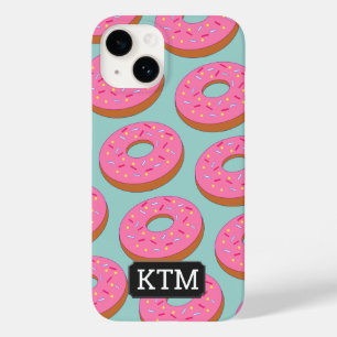 Círculos de Rosquinha de Cartoon com Tópico Rosa p