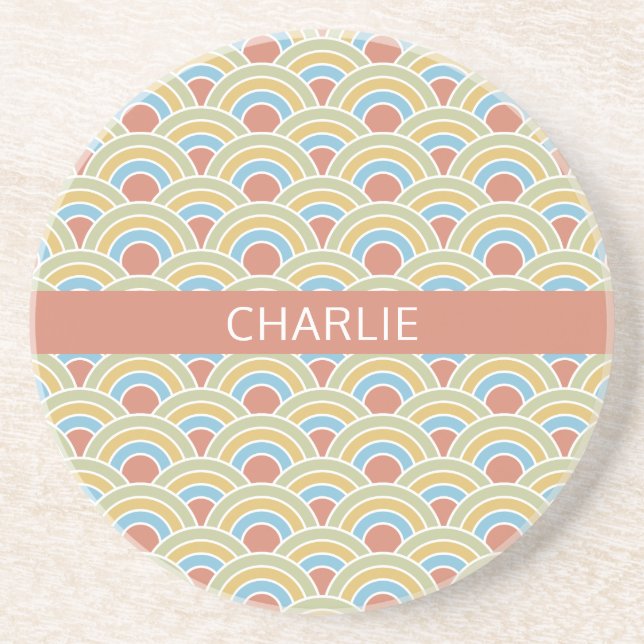 Círculos de Verão nome personalizado porta copos d (Frente)