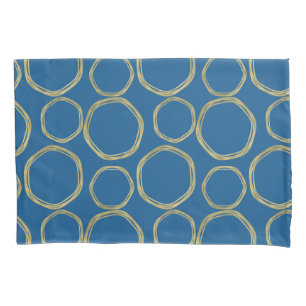 Círculos Dourados & Azul Brilhante Moderno Fashion