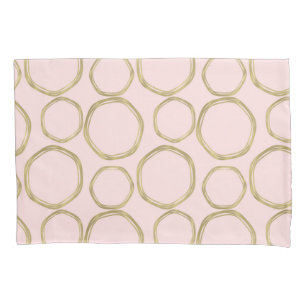 Círculos Dourados e Mod Moderno Cor-de-Rosa Corado
