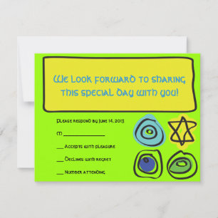 CÍRCULOS e cartão de resposta DE NÉON de Mitzva