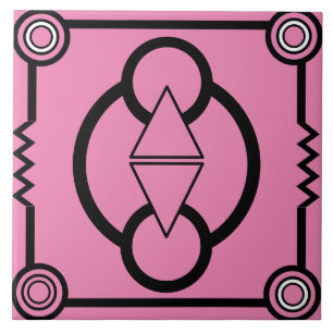 Círculos e triângulos de arte e Azulejo de cores