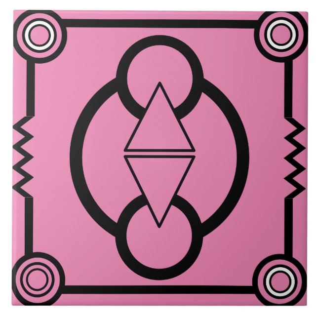 Círculos e triângulos de arte e Azulejo de cores (Frente)