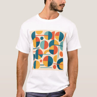 Circulos Geométricos Coloridos e Linhas T-Shirt