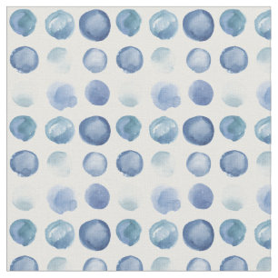 Círculos Indigo Watercolor Tecido por Margaret Ju