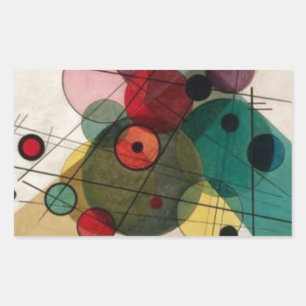 Círculos Kandinsky num adesivo em círculo
