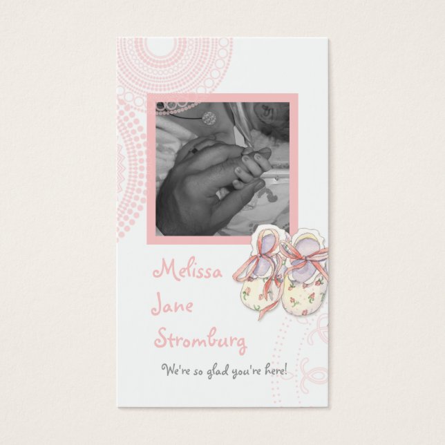 Círculos 'n Booties, Convite para Chá de Menina (Frente)