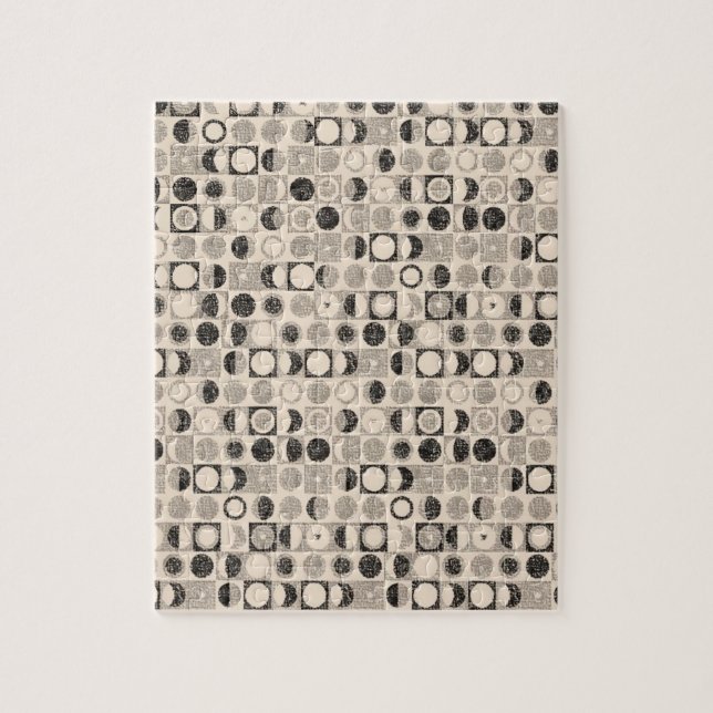 Círculos Pretos Castanhos Quebra-cabeça Daisy (Vertical)