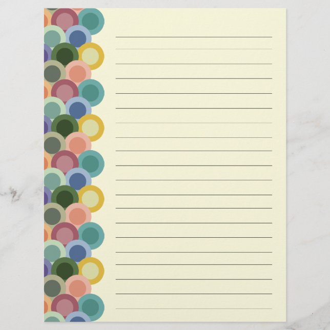 Círculos Retro Ligados Letterhead (Frente)
