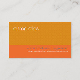 Círculos retros laranja & cartão de visita de Ta