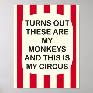 Circus Vintage Impressão Sarcastic Poster