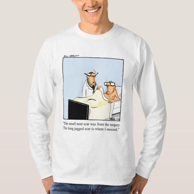 Cirurgia Médica Engraçada Camiseta Humor LS (Frente)