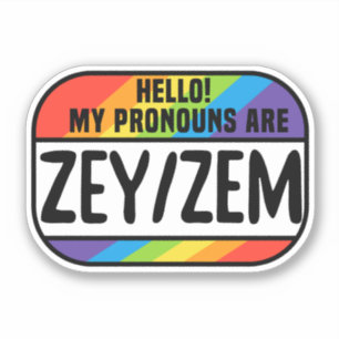 Cis Trans Nonbinary Nome de etiqueta Pronouns Zey