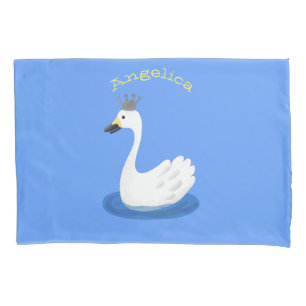 Cisne branco bonito com desenho animado