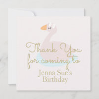 Cisne Fofo Arco Rosa Aniversário Meninas Obrigado