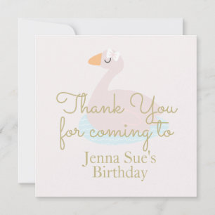 Cisne Fofo Arco Rosa Aniversário Meninas Obrigado