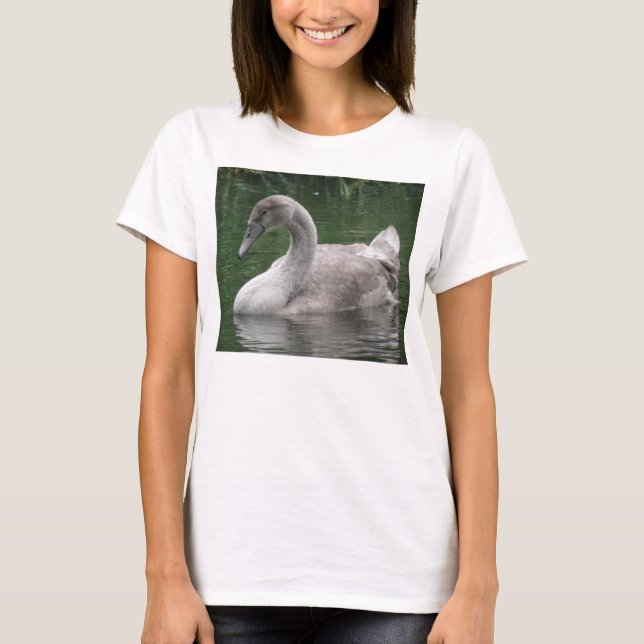 Cisne Gracioso na Camisa Água Senhoras (Frente)