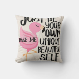 CISNE ROSA E DESENHO DE FONTE PRETA EM Almofada De