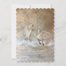 Cisnes - Convite tamanho: 12,7 cm x 17,8 cm