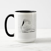 Cisnes de Neve Caneca Preta e Branca
