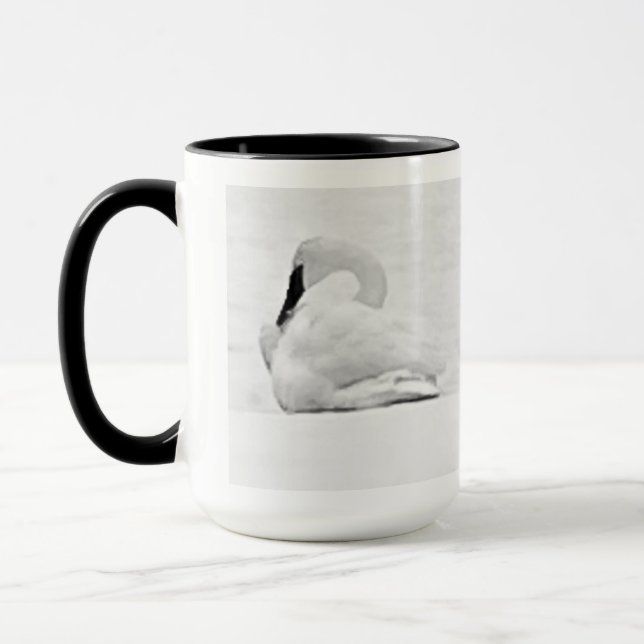 Cisnes de Neve Caneca Preta e Branca (Esquerda)